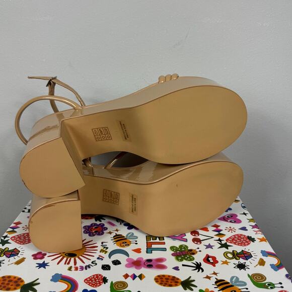 New Jeffrey Campbell Mamba Platform Sandal in Dusty Nude Patent Size 11 - Picture 8 of 9